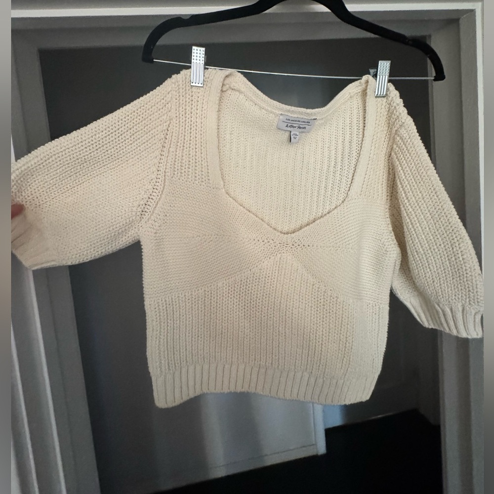 & Other Stories Cream V-Neck Sweater